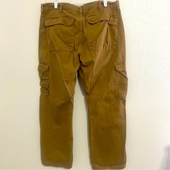 Wrangler Cargo Jeans Co Pants Mens 36x30 Khaki 100% Cotton Multiple Pockets - Picture 6 of 6